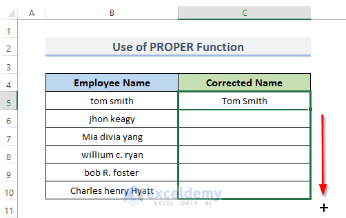 Capitalize First Letter of Each Word Using PROPER Function