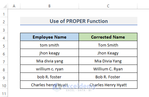 Capitalize First Letter of Each Word Excel