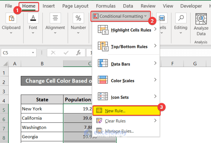 excel change cell color based on value using conditional formatting