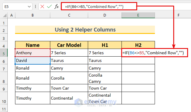 combine duplicate rows in excel without losing data