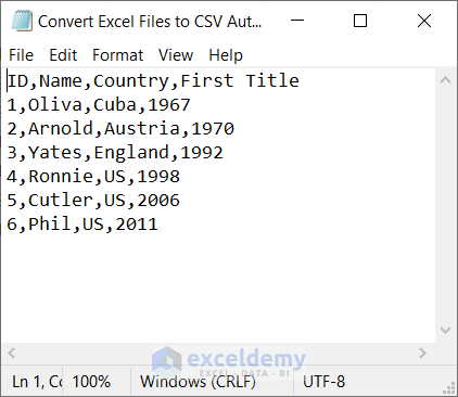 convert excel files to csv automatically