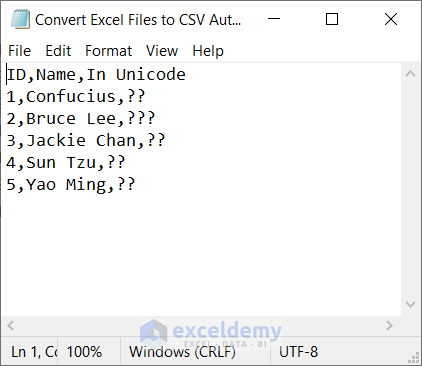 convert excel files to csv automatically