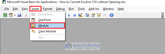 Embedding VBA Code to Convert Excel to CSV