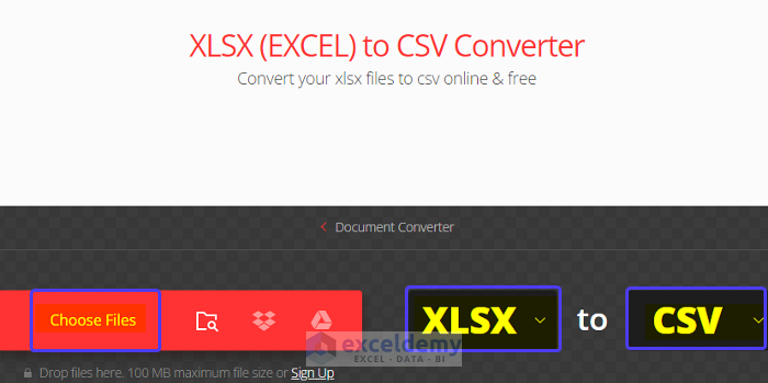 Utilizing Online Conversion Tool convert multiple Excel file to CSV.