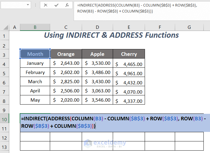 INDIRECT & ADDRESS Functions
