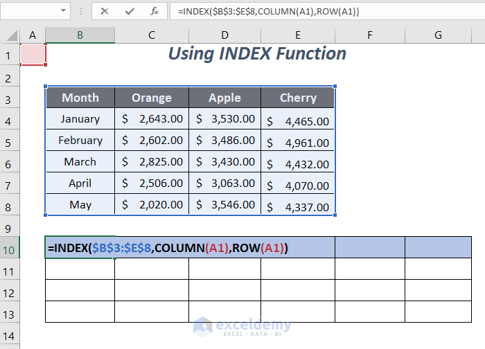 INDEX Function