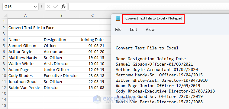 convert text file to excel automaticallly