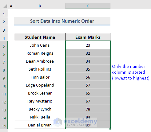 Difference Between Sort and Filter in Excel : Sort text and number together in current section