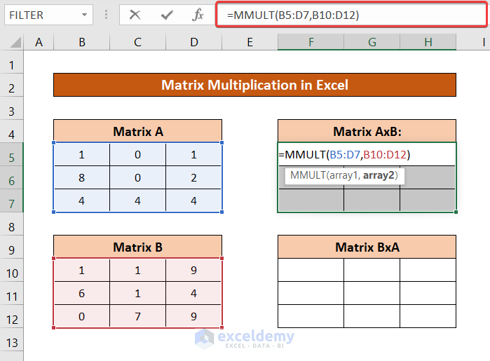 How to Do Matrix Multiplication in Excel
