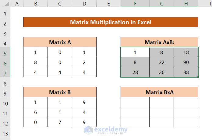 How to Do Matrix Multiplication in Excel