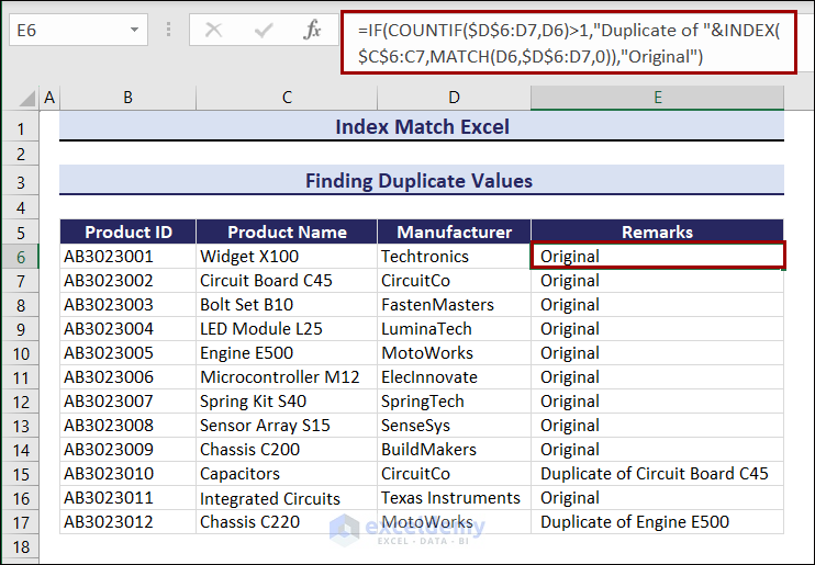 Finding duplicate values