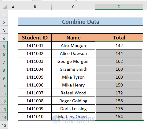 excel combine data from multiple sheets
