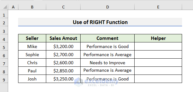 Apply RIGHT Function in Excel to Take out Text after Second Space
