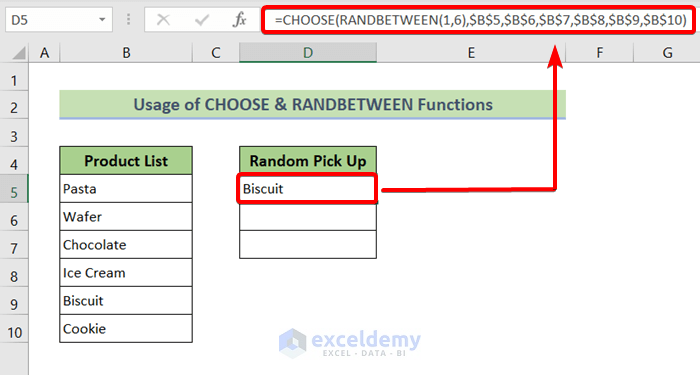 Join CHOOSE & RANDBETWEEN Functions to Produce Random Strings from a List