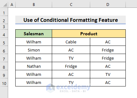 Use Conditional Formatting Feature to Highlight Cells from Multiple Rows If There Are More Than 3 Duplicates in Excel