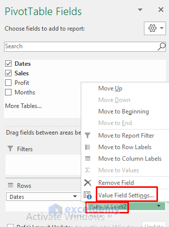 excel pivot table running total by date