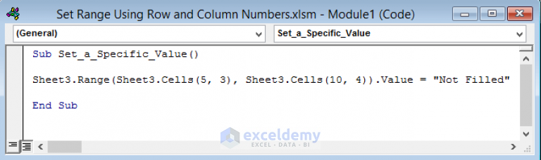 Excel VBA To Set Range Using Row And Column Numbers 4 Examples 
