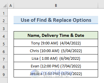 Remove Text between Two Characters in Excel with Find and Replace Options