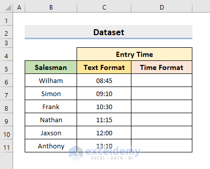 excel text format time am pm