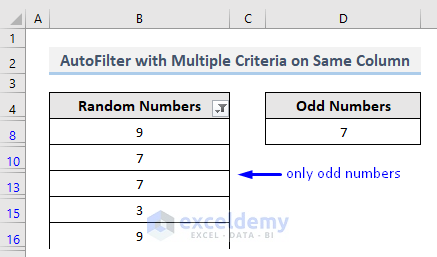 Result of VBA to AutoFilter with Multiple Numeric Criteria on Same Field in Excel