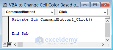 Use Excel Command Button to Change Cell Color Based on Value of Another Cell