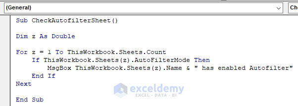 Excel vba to check if autofilter is on in workbook