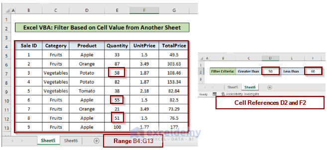 Excel VBA Filter Based on Cell Value on Another Sheet