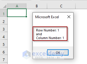 Excel VBA Get Row and Column Number from Cell Address