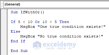 VBA IF Statement with Multiple Conditions in Excel with OR function when true