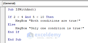 VBA IF Statement with Multiple Conditions in Excel with AND function when true