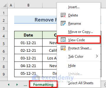 VBA to Remove Formatting While Inserting Column with Name