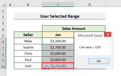 Loop through Rows and Columns in a User-Selected Range with Excel VBA