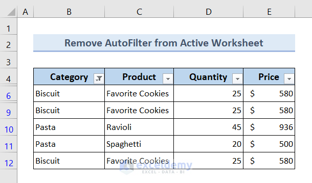  Excel VBA Remove AutoFilter If It Exists 7 Examples ExcelDemy