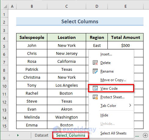 Select UsedRange in Column with VBA in Excel