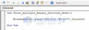 Excel VBA: Set Print Area for Multiple Ranges (5 Examples) - ExcelDemy