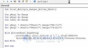 Excel VBA: Set Print Area for Multiple Ranges (5 Examples) - ExcelDemy