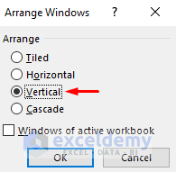 View Multiple Excel Worksheets of Different Workbooks Side by Side Vertically 
