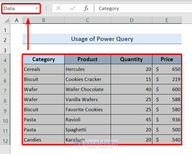 Name Box: Dynamically Extract Filtered Data to Another Sheet in Excel Using Power Query