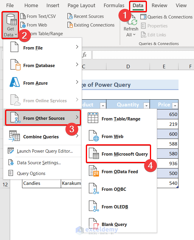 Microsoft Query: Dynamically Extract Filtered Data to Another Sheet in Excel Using Power Query