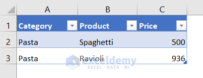 Output: Dynamically Extract Filtered Data to Another Sheet in Excel Using Power Query