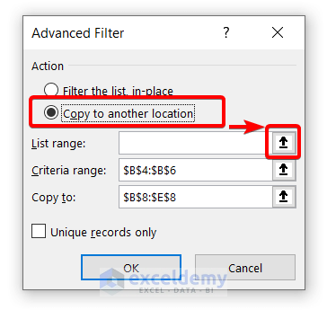 Advanced Filter: Extract Filtered Data to Another Sheet in Excel Using Advanced Filter