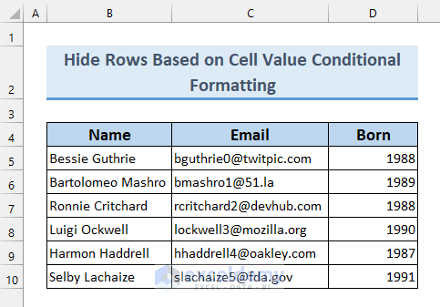 excel hide rows based on cell value conditional formatting