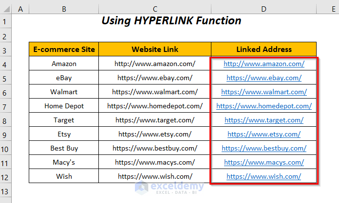 how to activate multiple hyperlinks in Excel