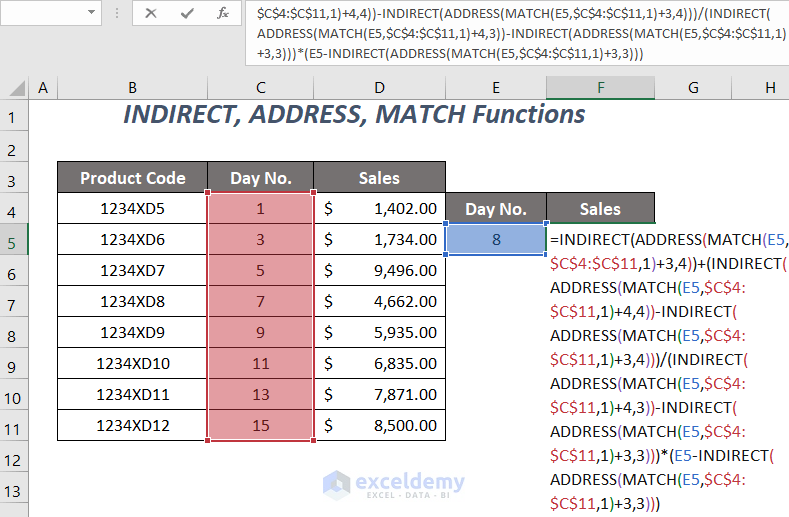 INDIRECT, ADDRESS, MATCH Functions
