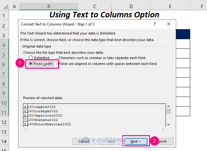 how to extract specific numbers from a cell in Excel