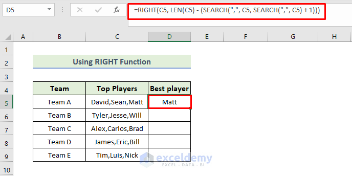 How to Extract Text after Second Comma in Excel 
