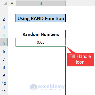 Generate Random Numbers Using RAND Function