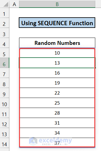 Applying SEQUENCE Function to Generate Random Numbers Without Duplicates