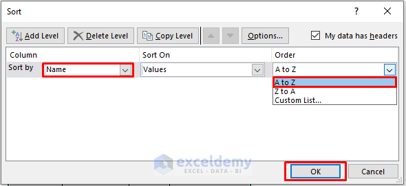 how to make list in excel alphabetical by sorting 