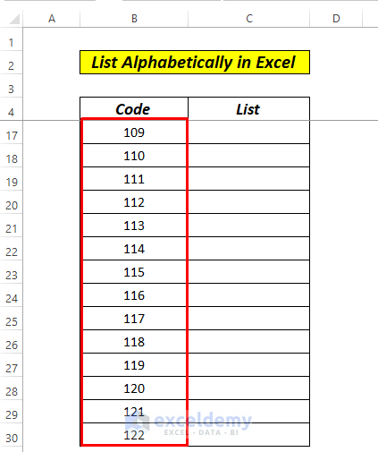 how to make list in excel alphabetical by formula